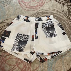 Newspaper print shorts